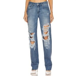 Retroféte Chris Low Rise Distressed Ripped Cropped Jeans Size 24 NWT‎